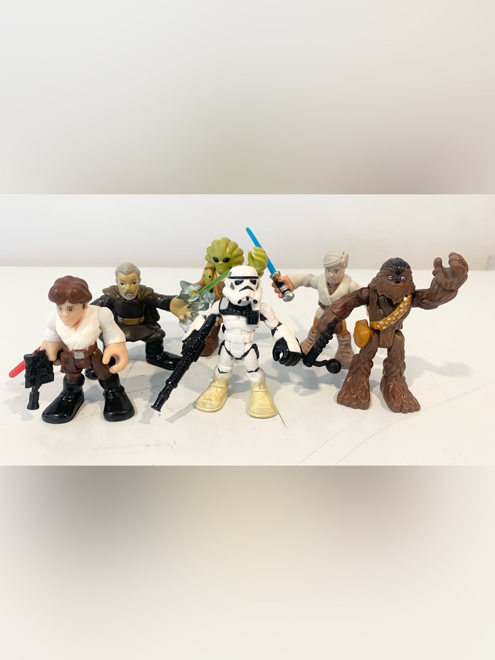 Star Wars Galactic Heroes Figure Lot 6 Dooku Han Solo Obi-Wan Chewbacca